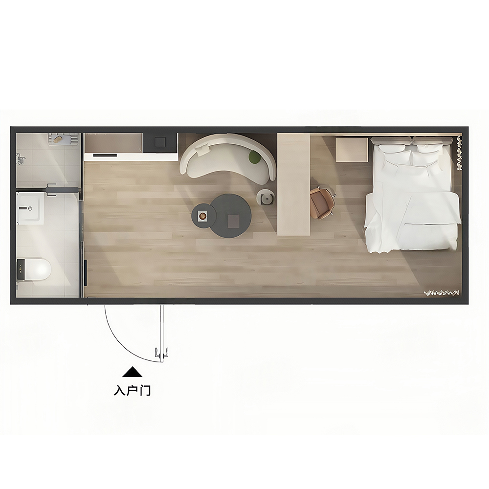 Casa modular F3 para vacaciones en zonas escénicas - Cápsula de manzana compacta